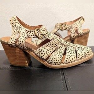NEW Jeffrey Campbell Angora Calf Hair Jaguar Print Leather Sandal
